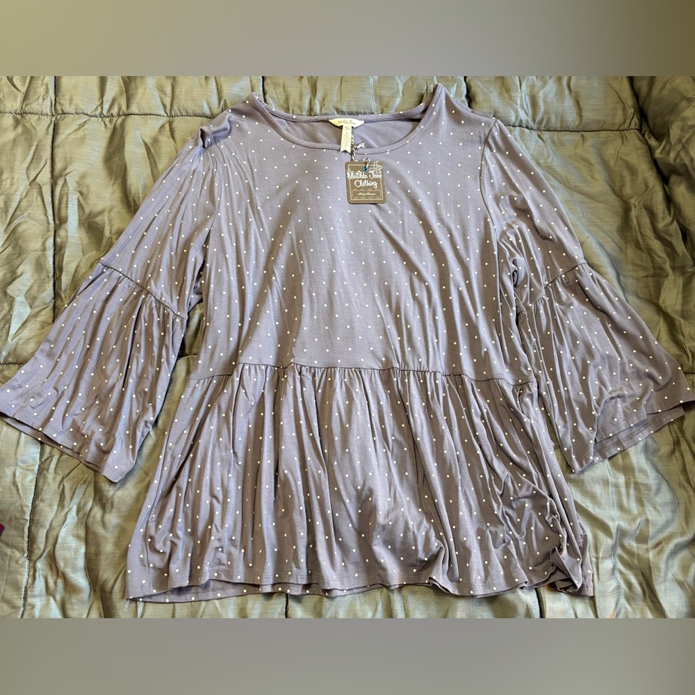 Matilda Jane Light Purple Polka Dot Blouse